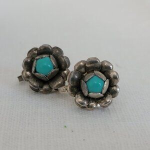 Sterling Silver Rosette Screw Backs